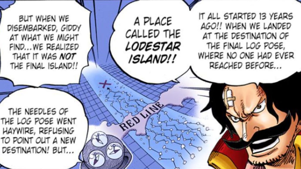 Gol D. Roger talking about Lodestar Island in One Piece