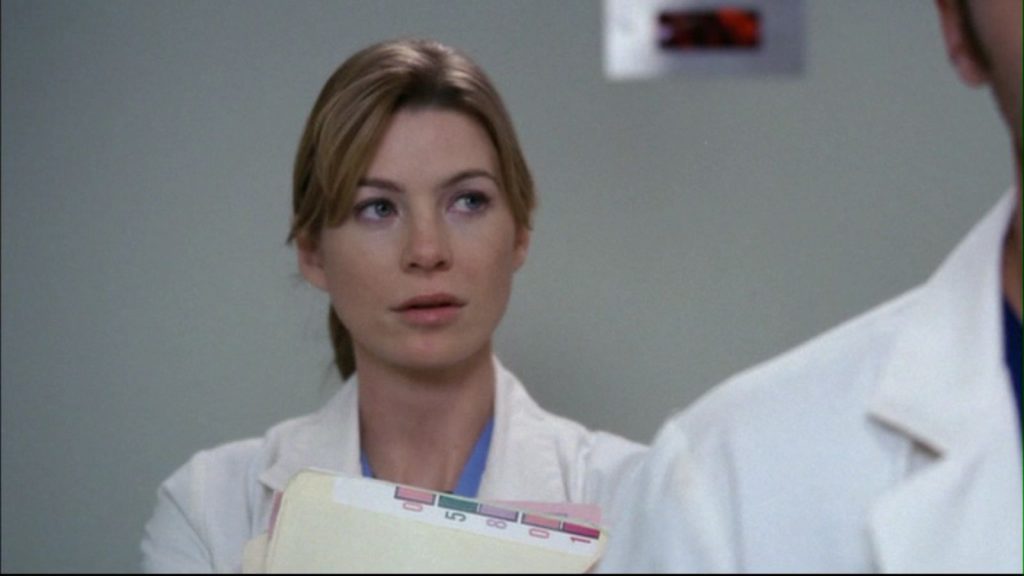 Ellen Pompeo as Meredith in a still from Grey’s Anatomy.