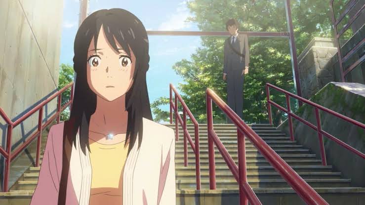 Mitsuha and Taki from the ending scene