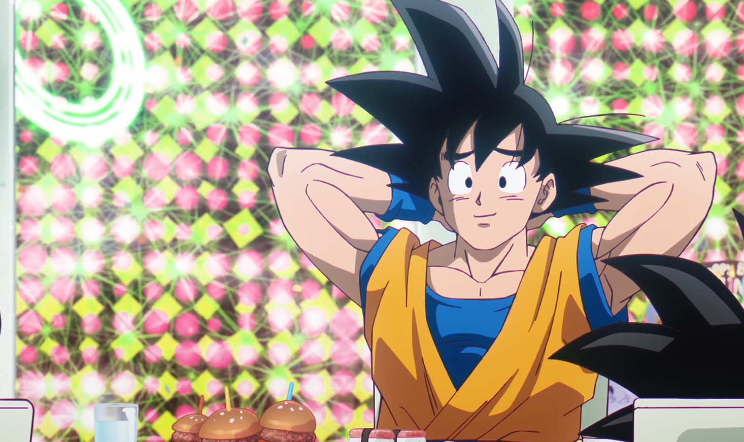 Goku sits with his hands behind his back in Dragon Ball Daima anime