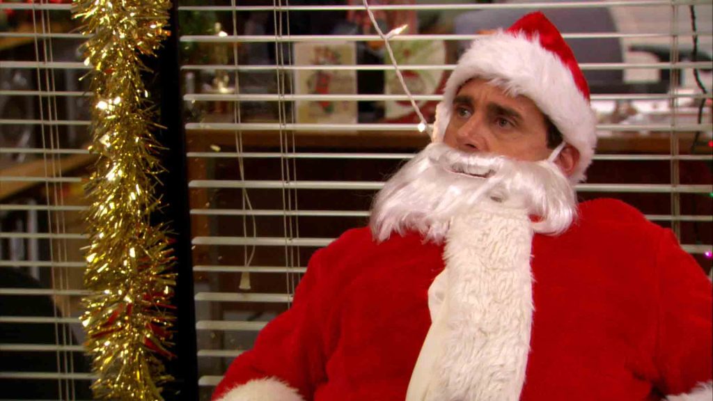 Steve Carell as Santa in The Office Season 6.