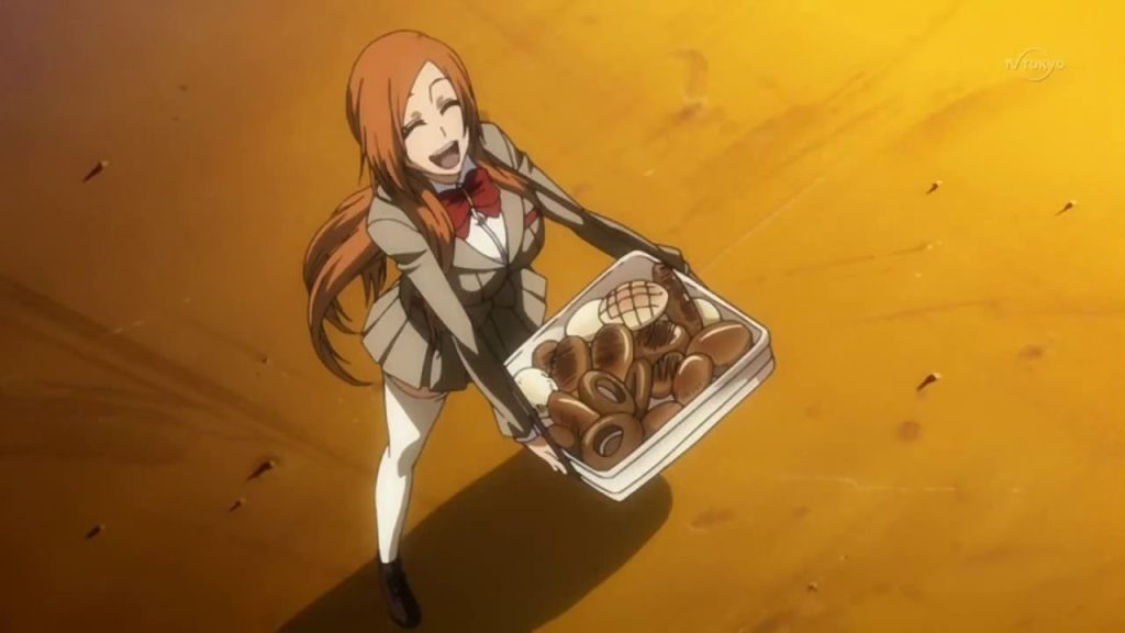 Orihime loving bread in Bleach