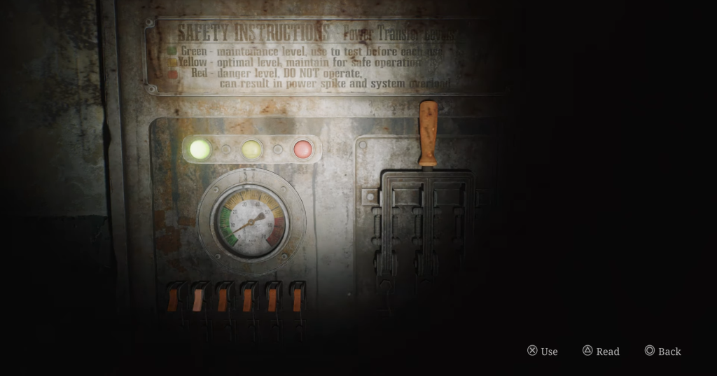 The generator overload switches system puzzle in Silent Hill 2.