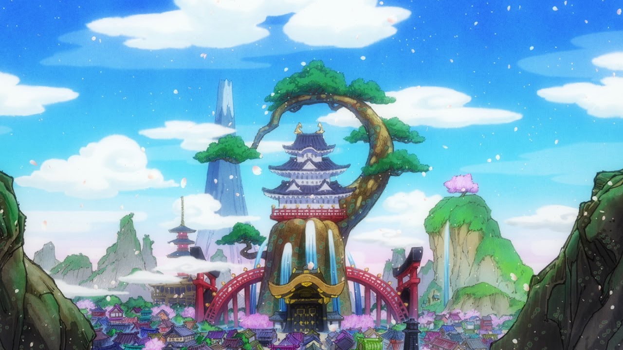 Wano's scenery in One Piece. 