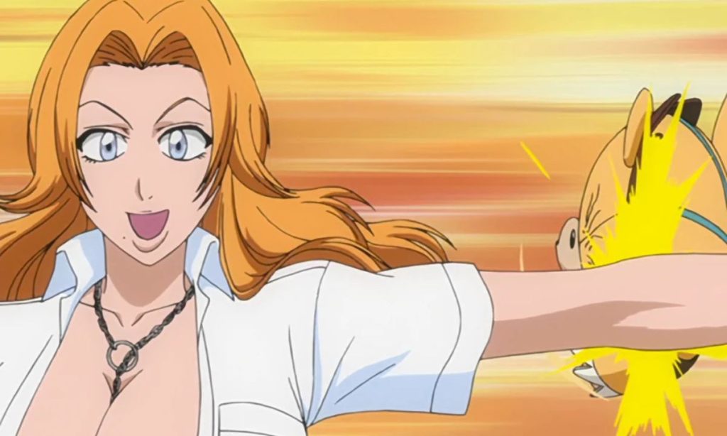 Rangiku punches Kon in Bleach by Tite Kubo | Credits: Studio Pierrot