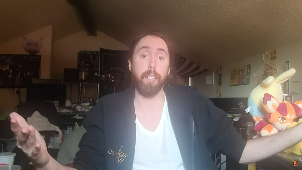 Asmongold in his apology video.