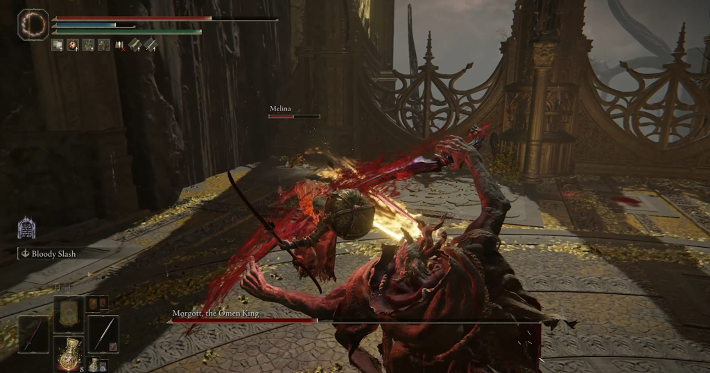 How to beat Morgott - Using the blood sword against the tarnished.