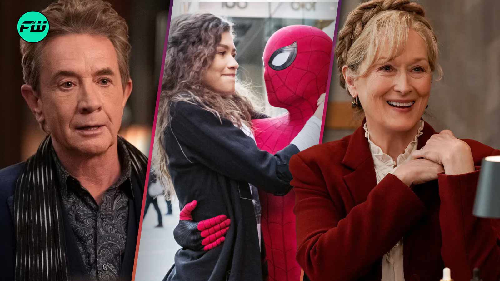 Meryl Streep,Martin Short in Only Murders in the Building, Tom Holland and Zendaya