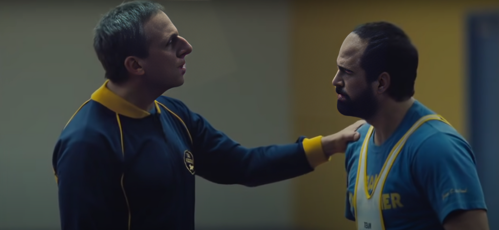 Steve Carell and Mark Ruffalo in Foxcatcher