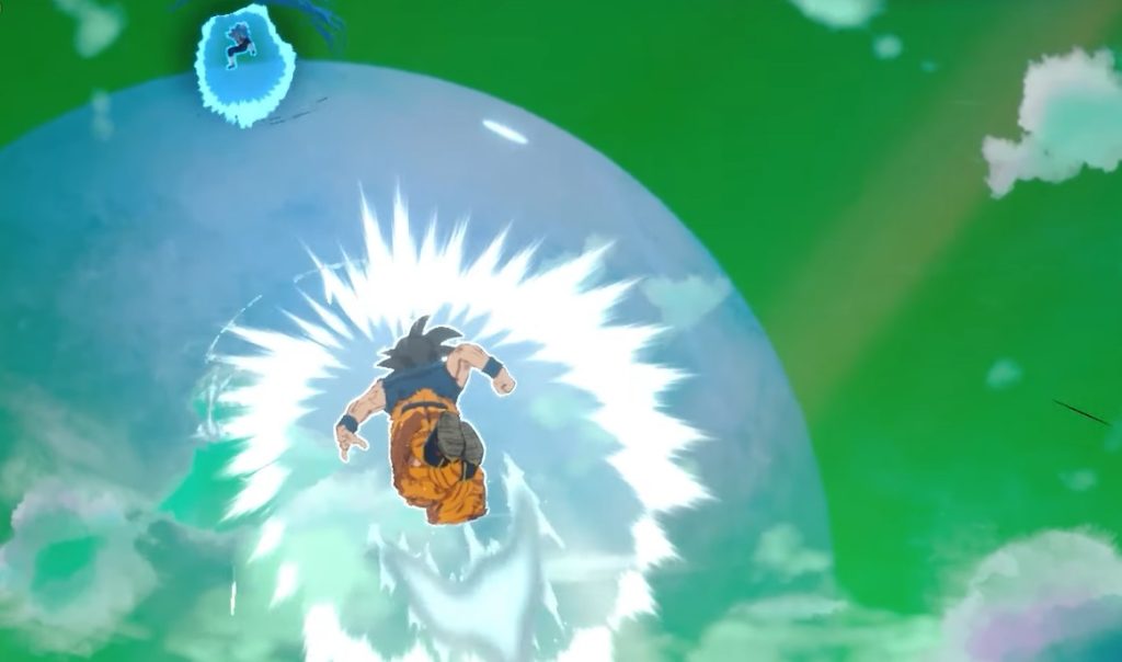 Goku is seen flying towards Burter on Planet Namek.