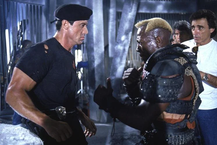 Sylvester Stallone and Wesley Snipes in Demolition Man 