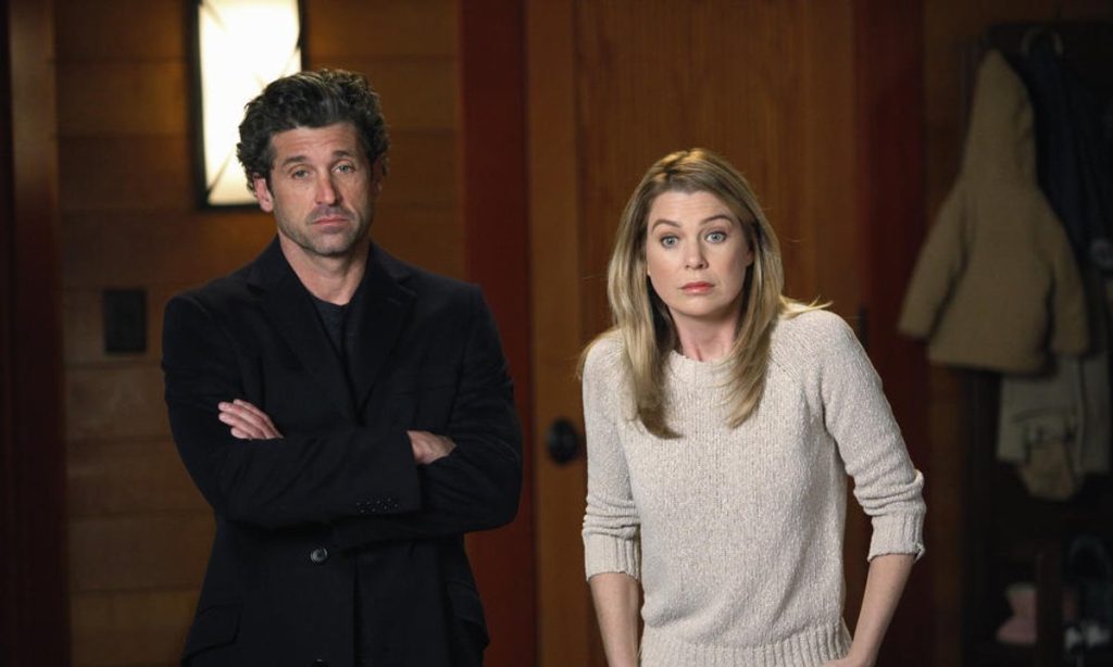 Patrick Dempsey as Derek Shepherd and Ellen Pompeo as Meredith Grey in Grey's Anatomy | Credits: ABC