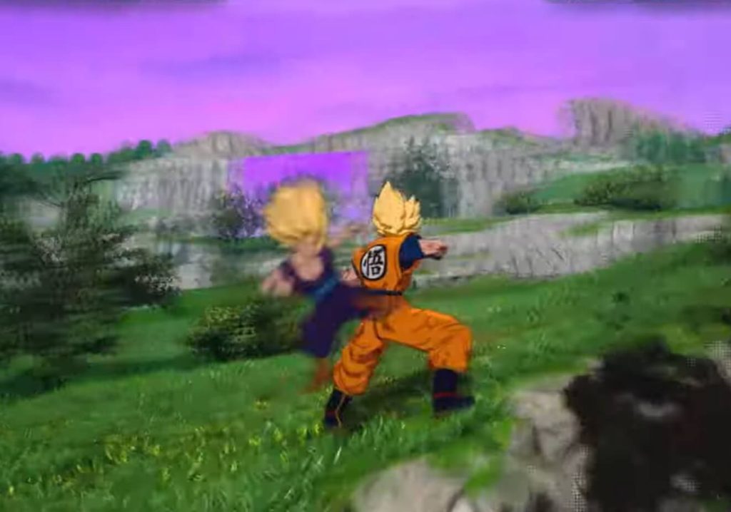 Teen Gohan appears behind Goku following a vanishing move.