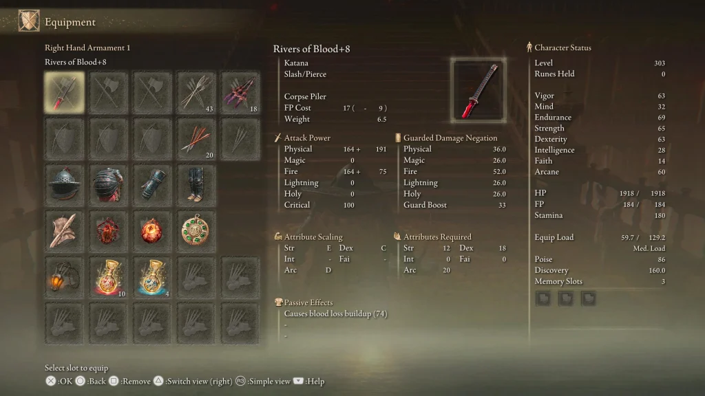 Elden Ring - Suggested stats to have in the bleed build.