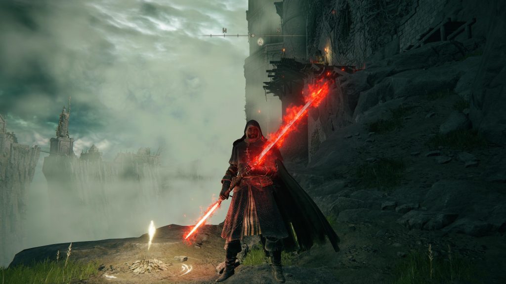 The Bloodflame incantation activated in Elden Ring.