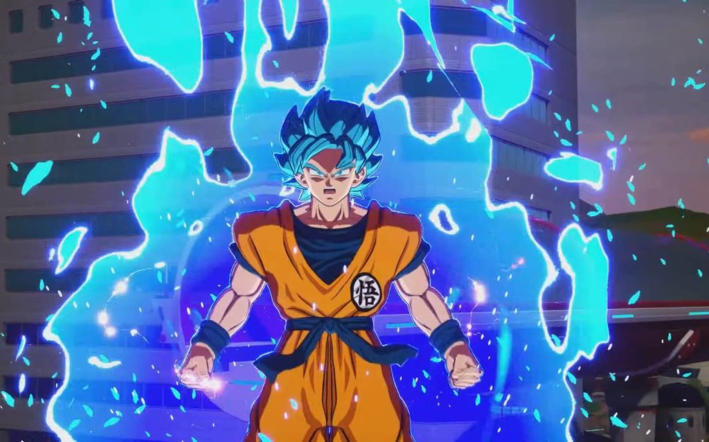 Goku turns into Super Saiyan Blue in Dragon Ball: Sparking Zero