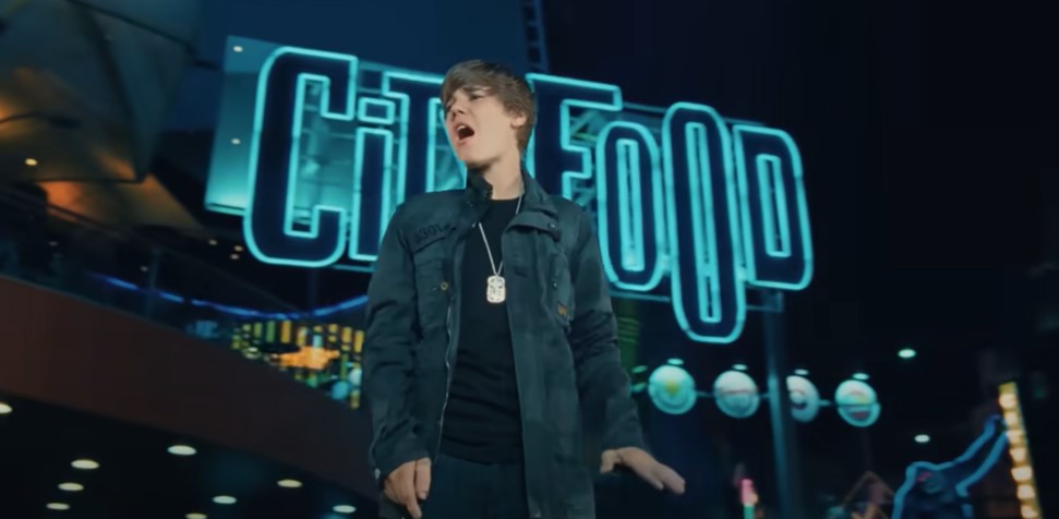 Justin Bieber in the music video of Baby