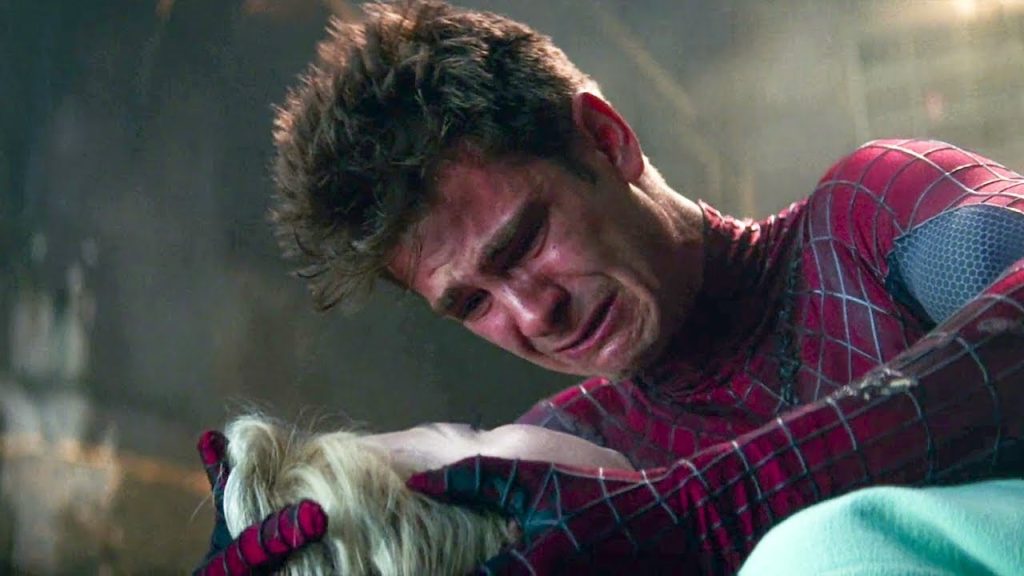 Andrew Garfield in the Gwen Stacy death scene in The Amazing Spider-Man 2 | Credits: Sony Pictures