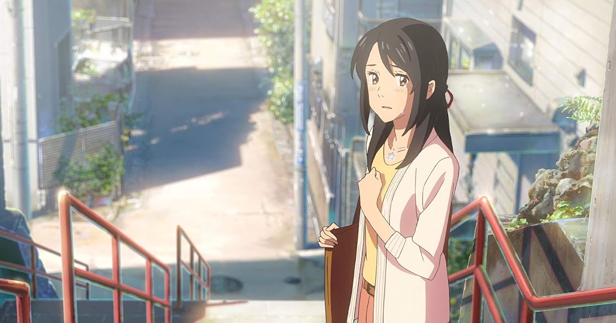 Grown-up Mitsuha recognizes Taki in Your Name.