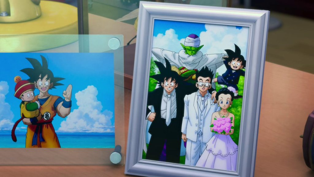 Gohan and Videl's wedding photo in Dragon Ball Super.