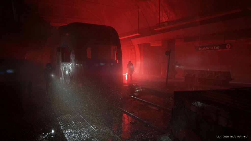 The image shows a underground area in The Last of Us Part II 