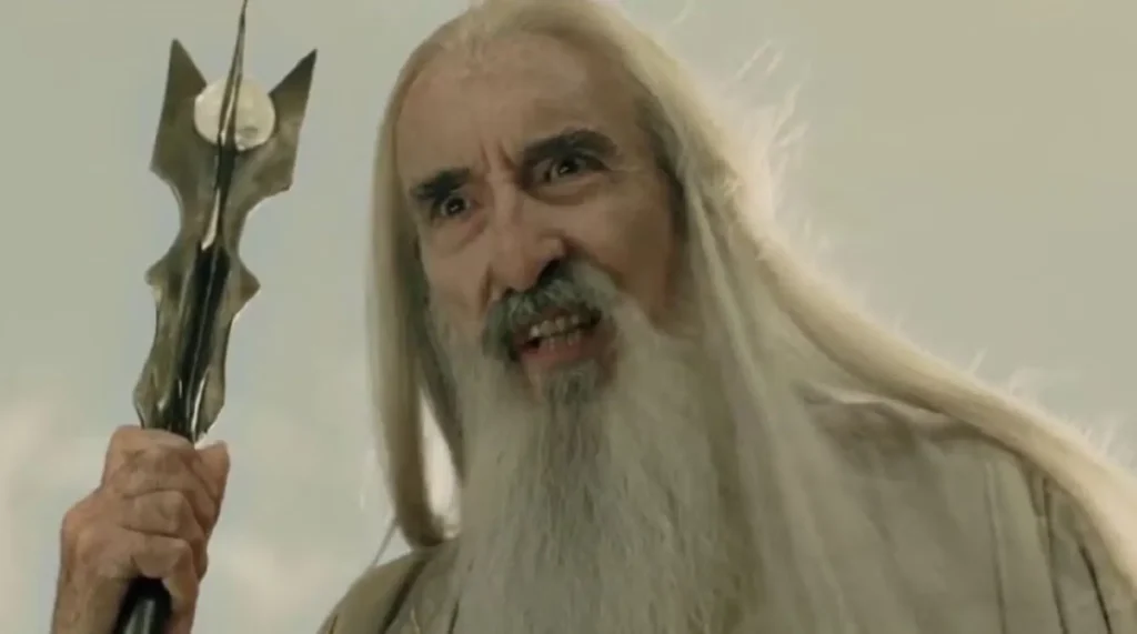 Christopher Lee as Saruman in Lord of the Rings