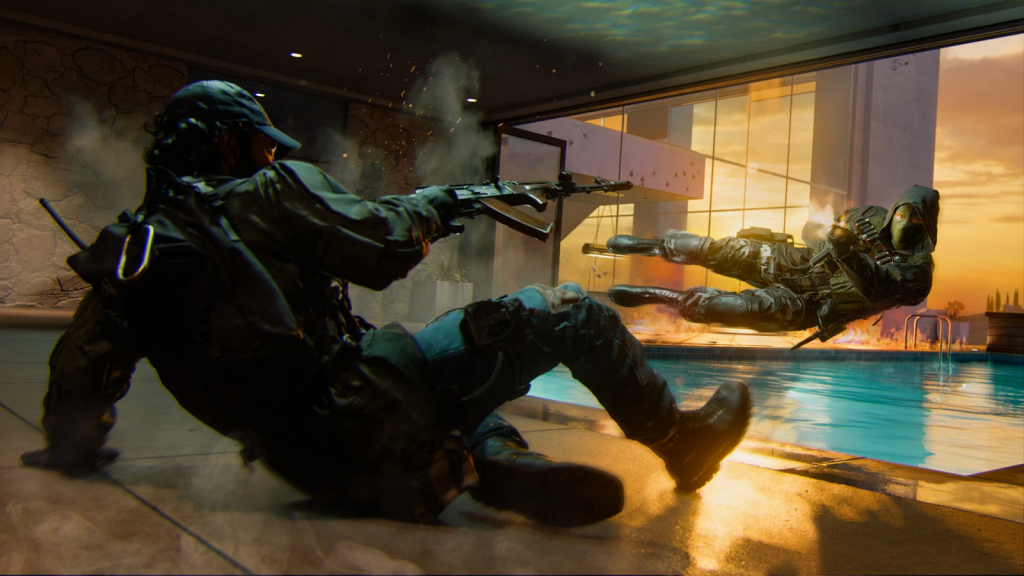 Black Ops 6 screenshot of a player sliding and pulling