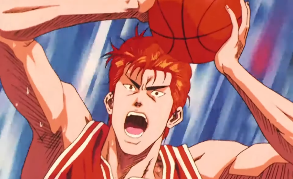 a still from Slam Dunk anime series