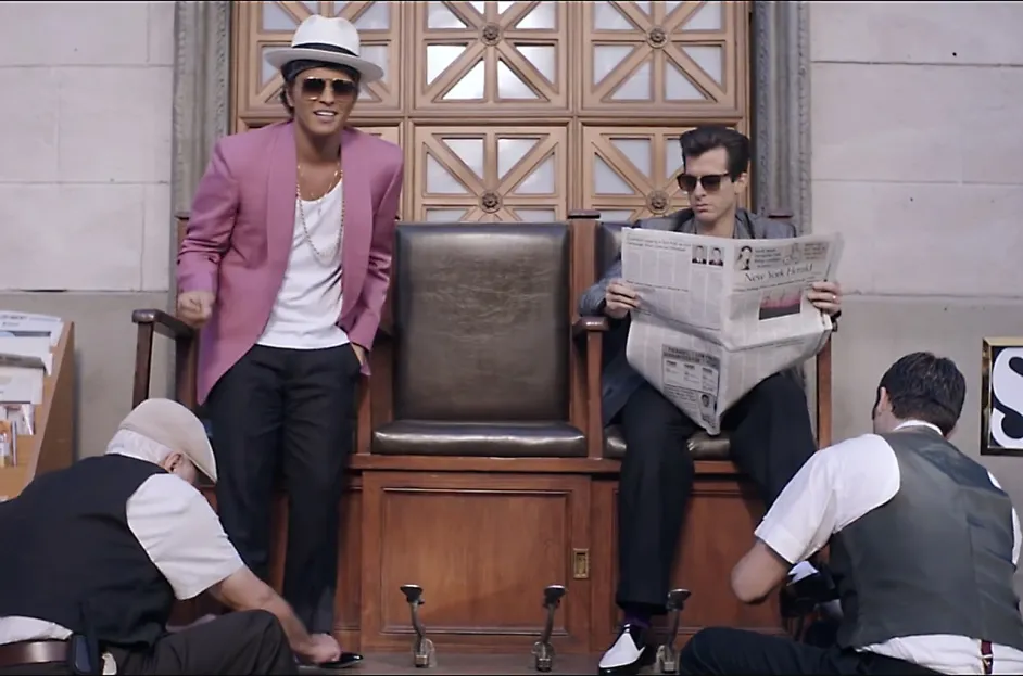 Bruno Mars alongside Mark Ronson in the music video of Uptown Funk | Credits: Columbia/Sony/RCA