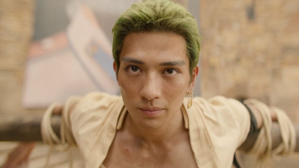 Zoro, played by Mackenyu, arrested in the live-action One Piece. [Credit: Netflix]