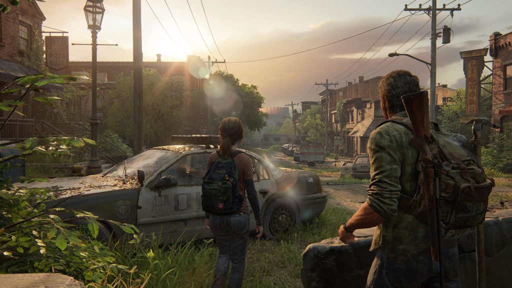 the image shows Joel and Ellie in The last of Us 