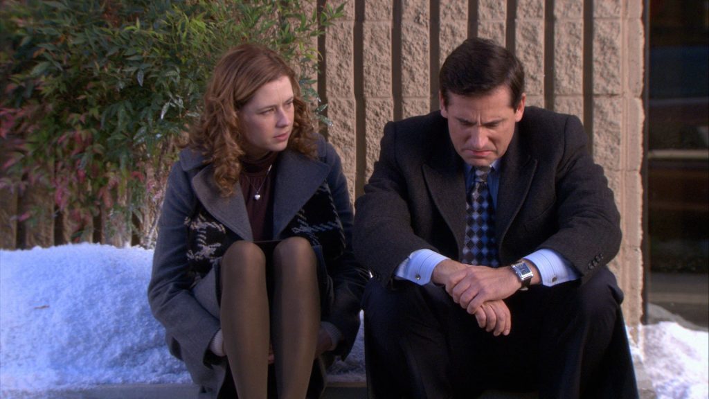 Jenna Fischer and Steve Carell in The Office 