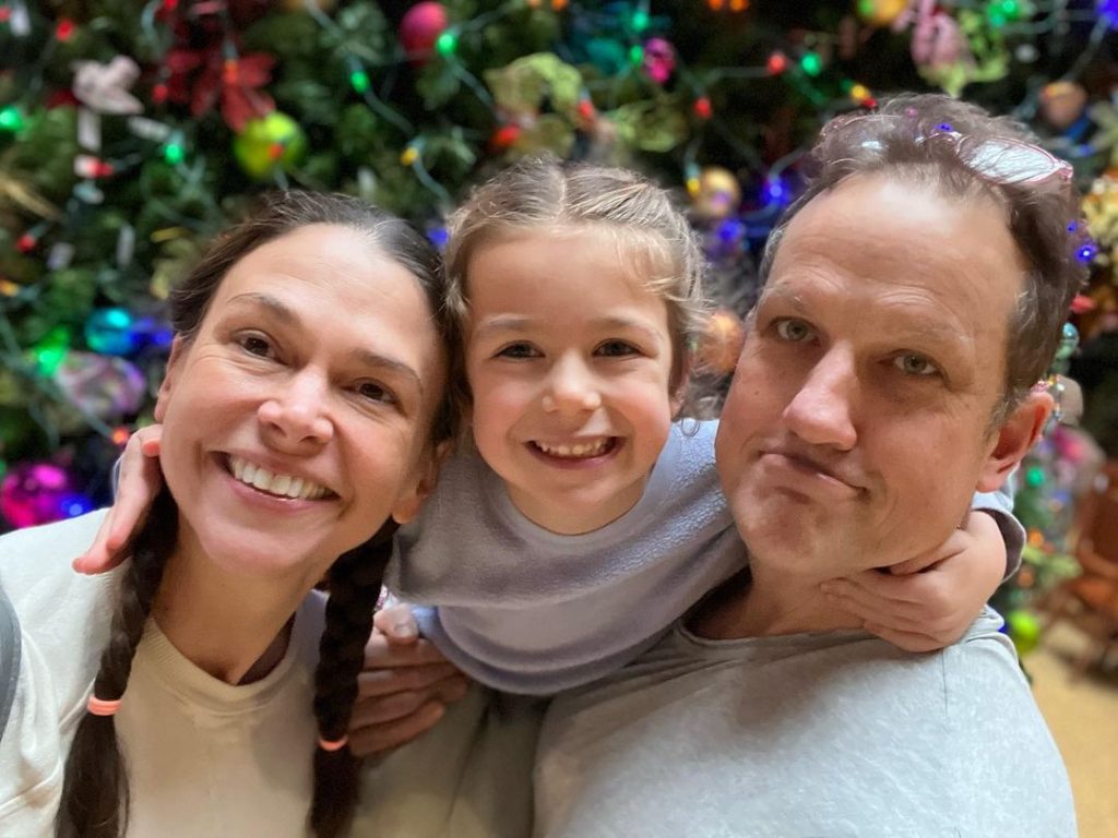 sutton foster and ted griffin with their daughter