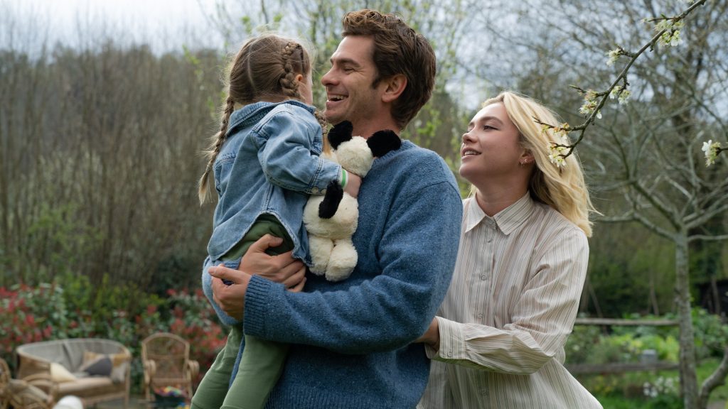 Florence Pugh and Andrew Garfield in a still from We Live in Time - 2024