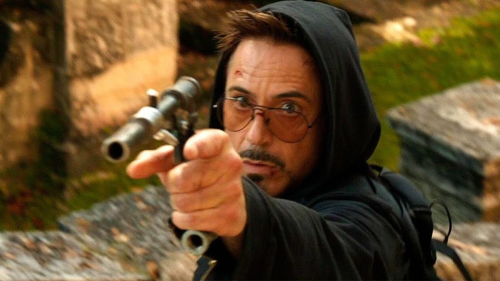 Robert Downey Jr. in an action sequence in Iron Man 3 | Credits: Marvel Studios