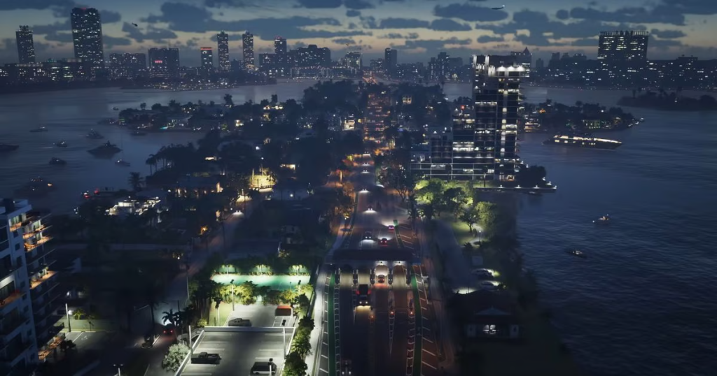 A screenshot from the GTA 6 trailer.