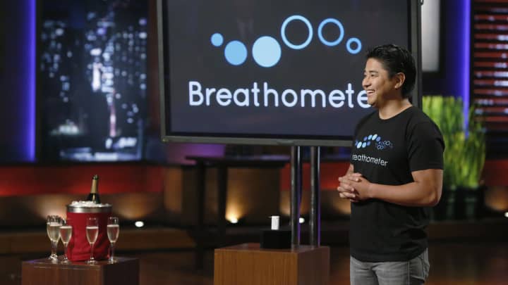 Charles Michael Yim pitches the Breathometer on ABC’s “Shark Tank” in 2013.Kelsey Mcneal | Disney General Entertainment Content |