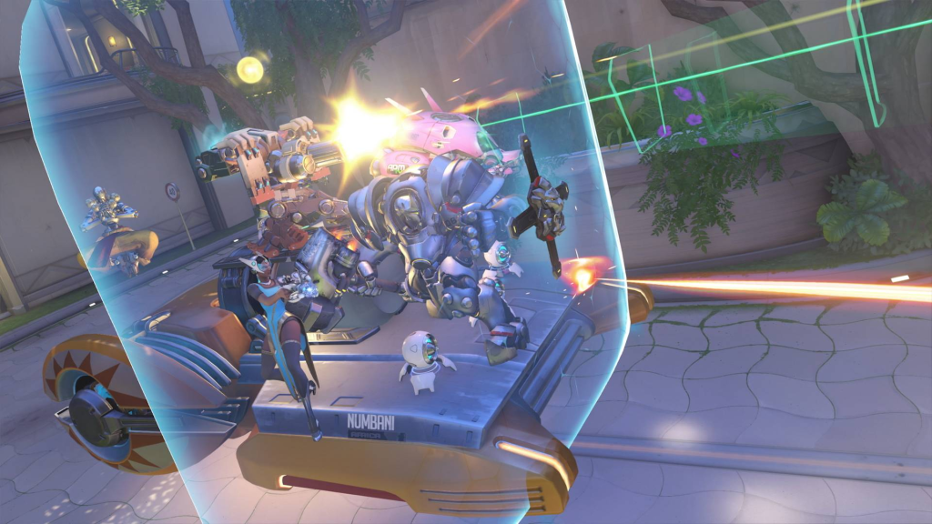 the image shows a team defending in Overwatch 2 