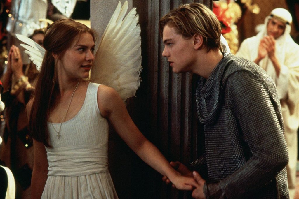 Claire Danes and Leonardo DiCaprio in a still from Romeo + Juliet (1996)