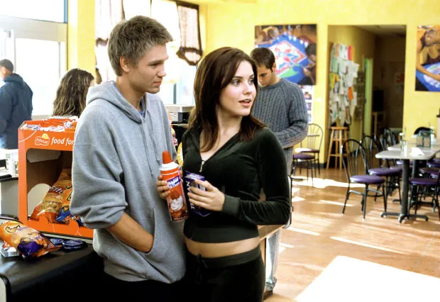 Chad Michael Murray and Sophia Bush in a still from One Tree Hill (2003-2012)