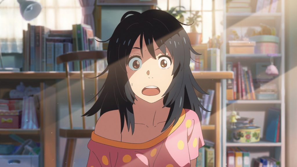 Taki wakes up in Mitsuha's body in Your Name.