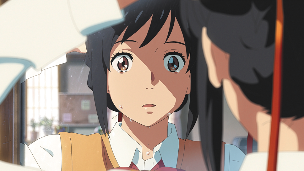 Mitsuha crying after forgetting Taki