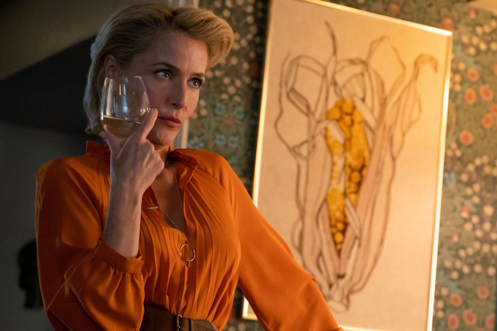 Gillian Anderson in a still from Sex Education