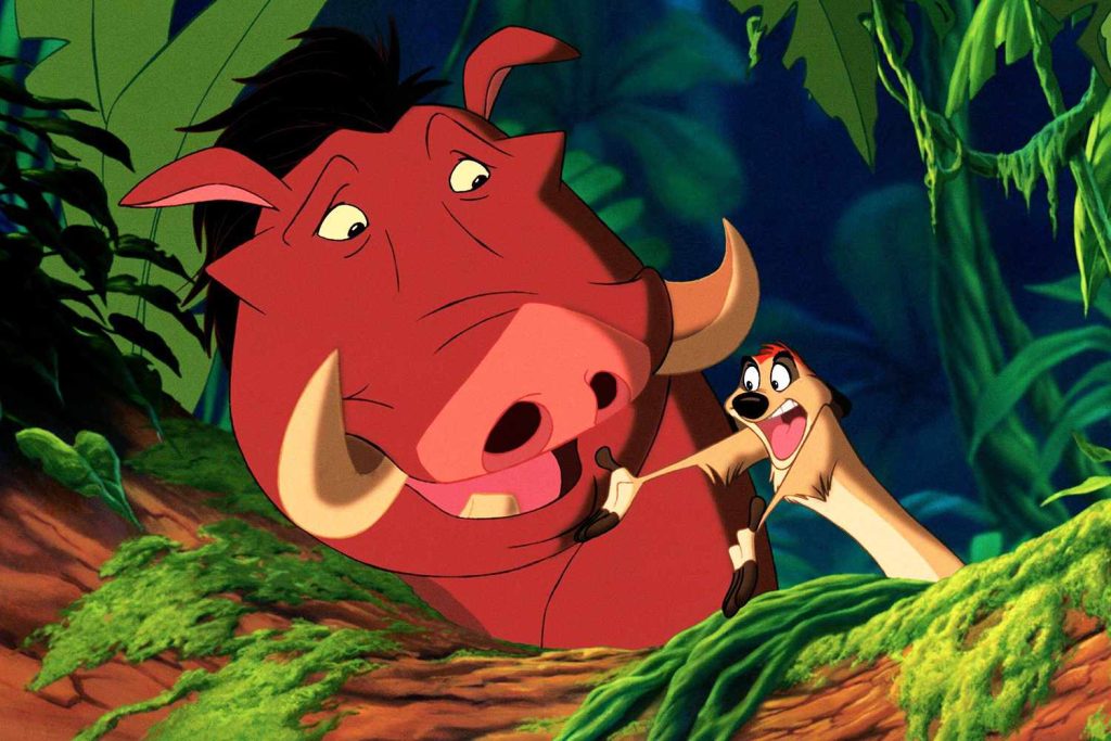 Pumbaa and Timon in The Lion King 