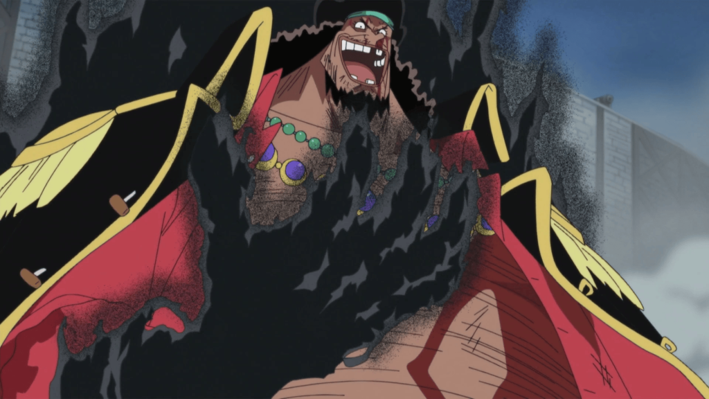 Blackbeard using Yami Yami no Mi in One Piece.