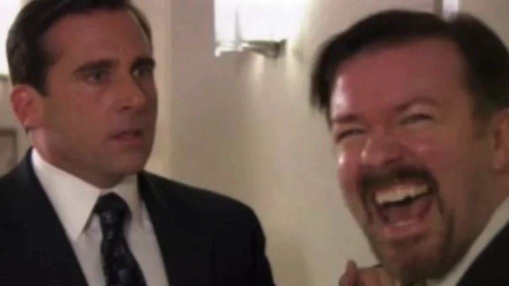 Steve Carell and Ricky Gervais in The Office