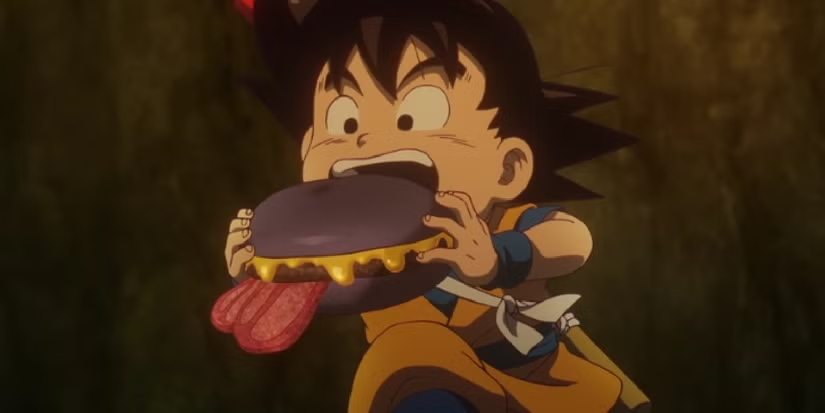 Goku eats Demon Realm Hamburgers [Credit: Toei Animation]