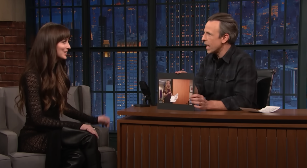 Dakota Johnson on Late Night with Seth Meyers