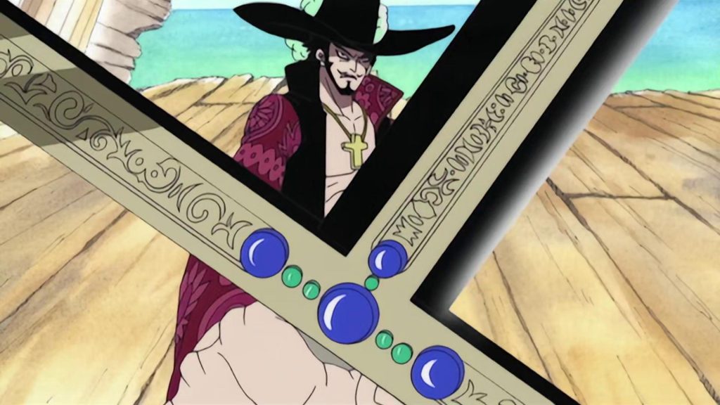 Mihawk during the Marineford War in One Piece anime