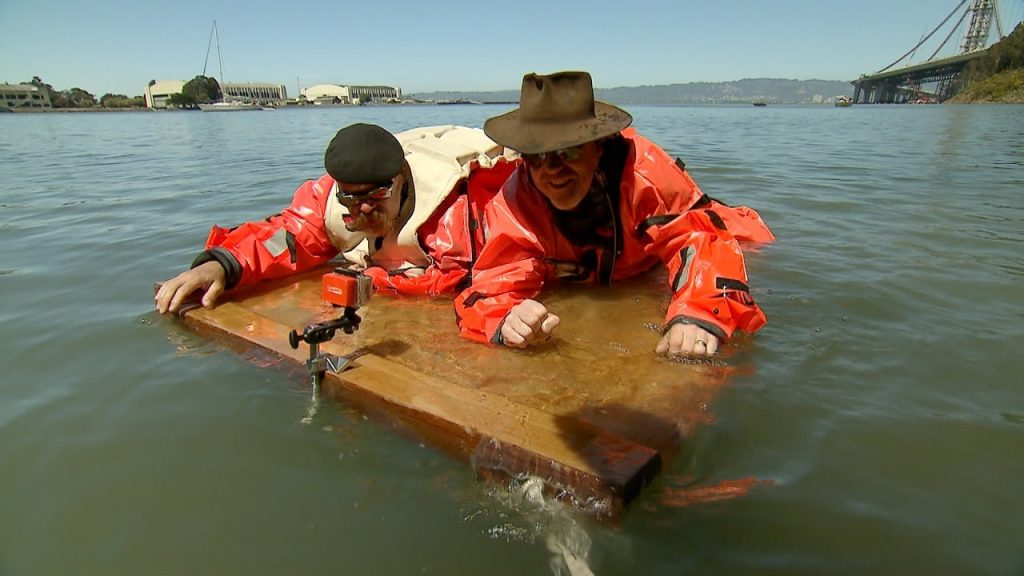 Mythbusters testing the Titanic door scene theories | Credits: Science Channel/YouTube